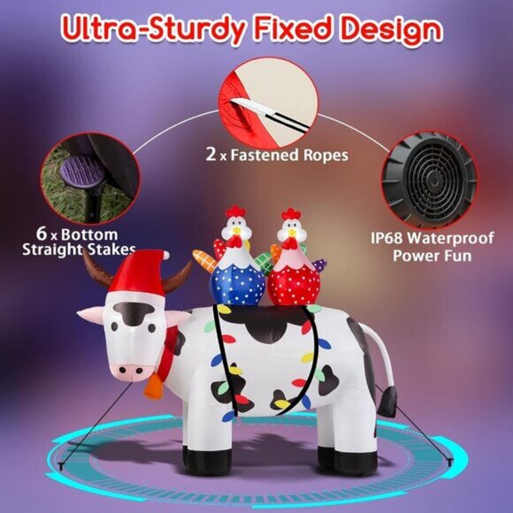 🆕6FT Christmas Inflatables Built-in LED Yard Outdoor Decorations - Picture 4 of 7